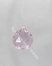 Swarovski Crystal Rosaline 30mm Faceted Ball 8550 Prism/ Suncatcher; Logo Etched