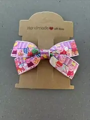 Hand Made Girls Hair Bow Pig