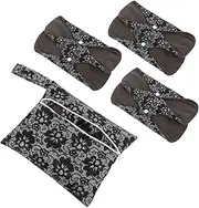 HAWILLOSCH Reusable Sanitary Napkin Set Pieces Breathable Period Pads for Women Secure Button Snaps