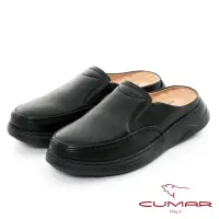 在飛比找momo購物網優惠-【CUMAR】舒適氣墊真皮穆勒鞋(黑色)