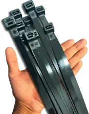 Black Zip Ties Heavy Duty 20 Inch Outdoor, 250Lb Extra Large Cable Tie