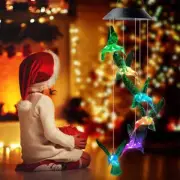Solar LED Garden Outdoor Wind Chimes Colour Changing Lights Hanging Hummingbird