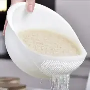Multi Use Rice Washing Vegetable Strainer Bowl Rice Washer Basket White Or Pink