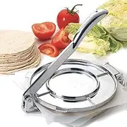 Tortilla Press Cast Iron Heavy Duty Tortilladora Press Pre-Seasoned Pataconera Maker,Manual Tortilla,Aluminum Alloy for Tortilla,Taco and Roti (16cm Silver)