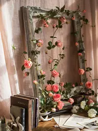 在飛比找樂天市場購物網優惠-掬涵 玫瑰花藤 纏繞藤 仿真花 藤月 墻面垂吊花藝造景裝飾拱