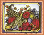 THANKSGIVING CORNUCOPIA Harvest Wood Mounted Rubber Stamp NORTHWOODS P10084 New
