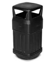 Alpine Industries Outdoor/Indoor Trash Can 16-Gallon Capacity - Black