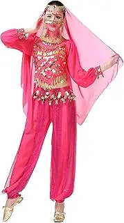 [ORIDOOR] Girls Kids Halloween Costume Set Belly Dancing Suit for Dress Up Party 5-Piece Outfit