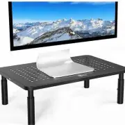 WALI Monitor Stand Riser, Adjustable Laptop Stand Riser Holder, 1 Pack, Black