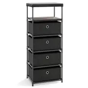 Costway 4-Drawer Fabric Storage Tower Chest of Drawers