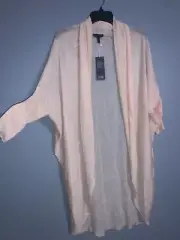Eileen Fisher Alabaster Sleek Tencel Merino Knit Cocoon Lightweight Cardigan M
