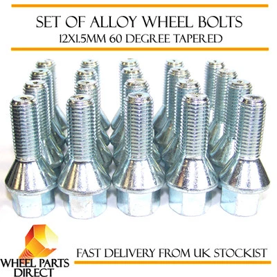 Alloy Wheel Bolts (20) 12x1.5 Nuts Tapered for Renault Laguna [Mk2] 01-07