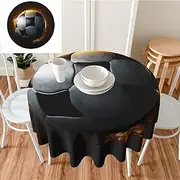 Tablecloth Round Table Cloth 60 Inch Football Soccer Table Cloths Washable Wrinkle Free Table Cover for Kitchen Waterproof Decorative Fabric for Camping Picnic