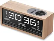 Inscabin C1 DAB/DAB+ FM Digital Clock Radio with Large Screen, Portable Wireless Speaker with Bluetooth, Stereo Sound, Beautiful Design for Bedroom, Kitchen, Office (Cherry)