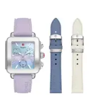 Michele Deco Sport Chronograph Mother of Pearl Dial Silicone Strap MWW06K001SET