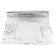 Silver Dot Tulle Table Runner 3m
