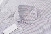 NWT Luciano Barbera Size Large Dress Shirt Brand New Brown Blue Made in Italy