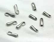 Endcap Hooks-Kumihimo/Bead Crochet, Leather and Cord-Silver-5 sets/Pkg