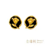 【金瑞利】9999純金 漫舞玫瑰黃金耳環(0.88錢±3厘)