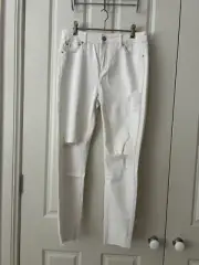 Decjuba D-Luxe White Skinny High Rise Jeans Size 14 New with Tags