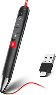 Presentation Clicker for PowerPoint Presentations - Remote Slide Clicker with Laser Pointer Wireless Presenter with Stylus Pen for Touch Screen