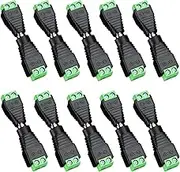 ANLINK 10 Pairs (10 x Male + 10 x Female) 12V 5.5mm x 2.1mm DC Power Jack Plug Adapter Connector for LED Strip, CCTV Security Camera