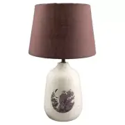 Ceramic Jar Lamp with Eagle Decoration, Fabric Drum Shade, Cute Home Decor