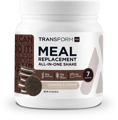 TransformHQ Meal Replacement Shake Powder 7 Servings Cookies & Cream - Gluten...