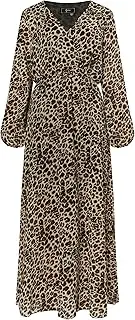 [threezy] Women's Maxi Dress with Leopard Print Dress