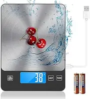 NASA-Grade 33lb Digital Kitchen Scale, Precisely Measures Grams and Ounces for Baking and Cooking, Waterproof Tempered Glass