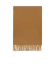 Cashmere stole with embroidery and fringing One size beige