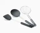 NEW JOSEPH JOSEPH NEST FUSION 3 PIECE BLACK WOK UTENSIL SET Spatula Turner Skimm