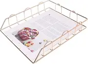 Metal Rose Gold Stackable Documents, Letters, File Tray Organizer (1 Layer)