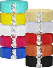 [SATINIOR] 10 Pieces Wide Elastic Belt Women Stretchy Belt Elastic Buckle Belt Vintage Waist Belt Stretch Cinch for Women Girl