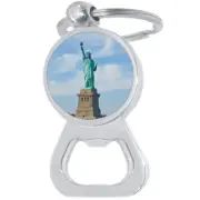 Statue of Liberty Bottle Opener Keychain - Metal Beer Bar Tool Key Ring