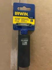 IRWIN 11/16" deepwell socket impact 6-point, 3/8" drive 1877478