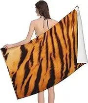 JBYJBX Tiger Striped Pattern Print Beach Towel Quick Dry Sandproof Microfiber Beach Bath Towel for Travel Pool Camping