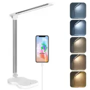 Led Desk Lamp with USB Charging Port, 5 Lighting Colors & 10 Brightness Readi...