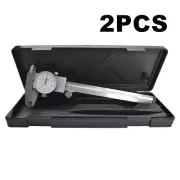 2 Pack 6"/0.001" Premium Precision Dial Caliper Stainless Steel Shockproof