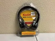 Kodak Max Headphones Wired Adjustable Folds Padded Factory Factory Seal NOS 2014