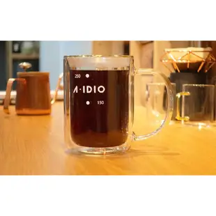 【A-IDIO 盒損出清 雙層隔熱保溫玻璃杯310ml，冷熱飲皆可使用】隔熱杯｜咖啡杯｜耐熱玻璃杯
