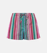 [Valentino] Valentino Striped cotton poplin shorts AU 12 multicoloured