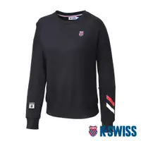 在飛比找PChome24h購物優惠-K-SWISS Sweatshirt 圓領上衣-女-黑