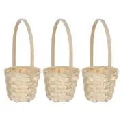 5 Pcs Mini Planter Woven Flower Basket Decorative Man Harvesting Small