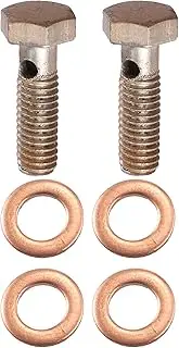 X AUTOHAUX 2 Set Banjo Bolt Brake Fitting Adapter M6x1 Thread Single Banjo Bolt