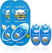 CoolBurstBead Face Mask Refresher, Long-Lasting & Strong Refreshing Fragrance, 4-Pack, with Natural Essential Oils from Herbs and Plants to Relieve Anxiety and Stress (100 beads/pack) (4 Pack)