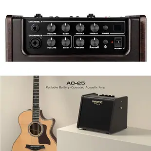 名冠樂器 NUX AC-25 藍芽播放 可充電 街頭藝人 雙輸入 多功能 25瓦 木吉他音箱