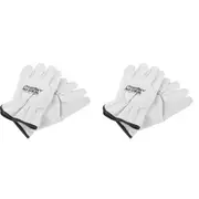 2x Thorny Devil Gibson Heavy Duty Leather Recovery Gloves Protective Pair Grey