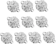 TOPPERFUN 10pcs Bracelet Clasps Necklace Clasp Charm Gold Bracelet Ladies Jewelry Holder Kit Studs Rings Rhinestone Clasps Necklace for Women Chain Jewelry Clasp Silver