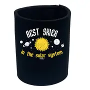 Powder Monkeez Best Skier In The Solar System - Funny Novelty Stubby Holder